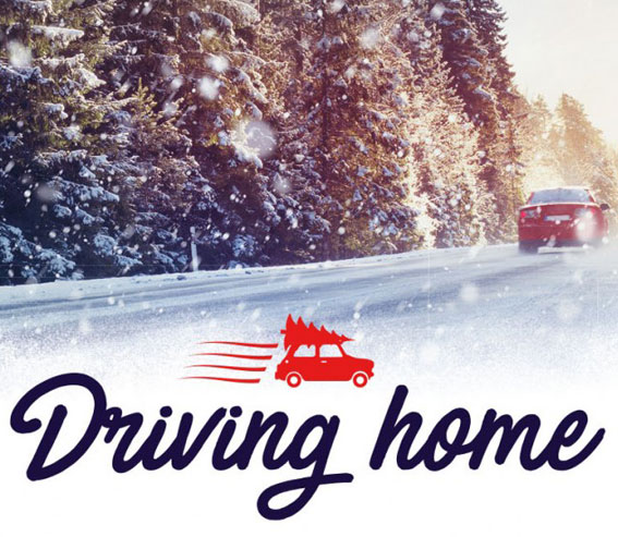 Driving home kerstpakketten